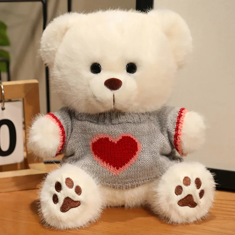 20cm Good Quality Heart Sweater Bear Plush Toys Boys Girls Lovely Cartoon Animals Stuffed Dolls  perfect for valentine's 💓