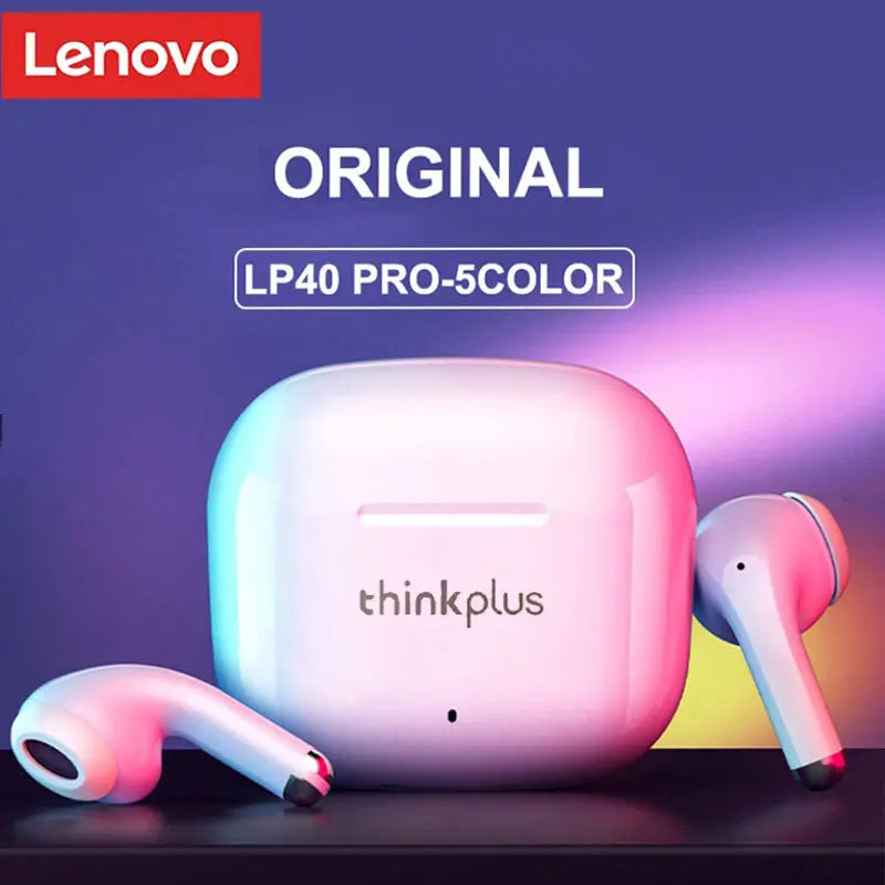 Lenovo LP40 Pro Headphones Wireless Bluetooth 5.4 TWS Hifi Stereo Earphones Gaming Sports Touch Control HD Call with Mic Earbuds