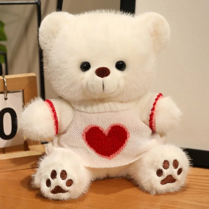 20cm Good Quality Heart Sweater Bear Plush Toys Boys Girls Lovely Cartoon Animals Stuffed Dolls  perfect for valentine's 💓