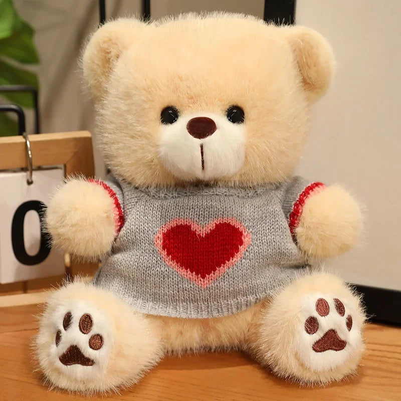 20cm Good Quality Heart Sweater Bear Plush Toys Boys Girls Lovely Cartoon Animals Stuffed Dolls  perfect for valentine's 💓