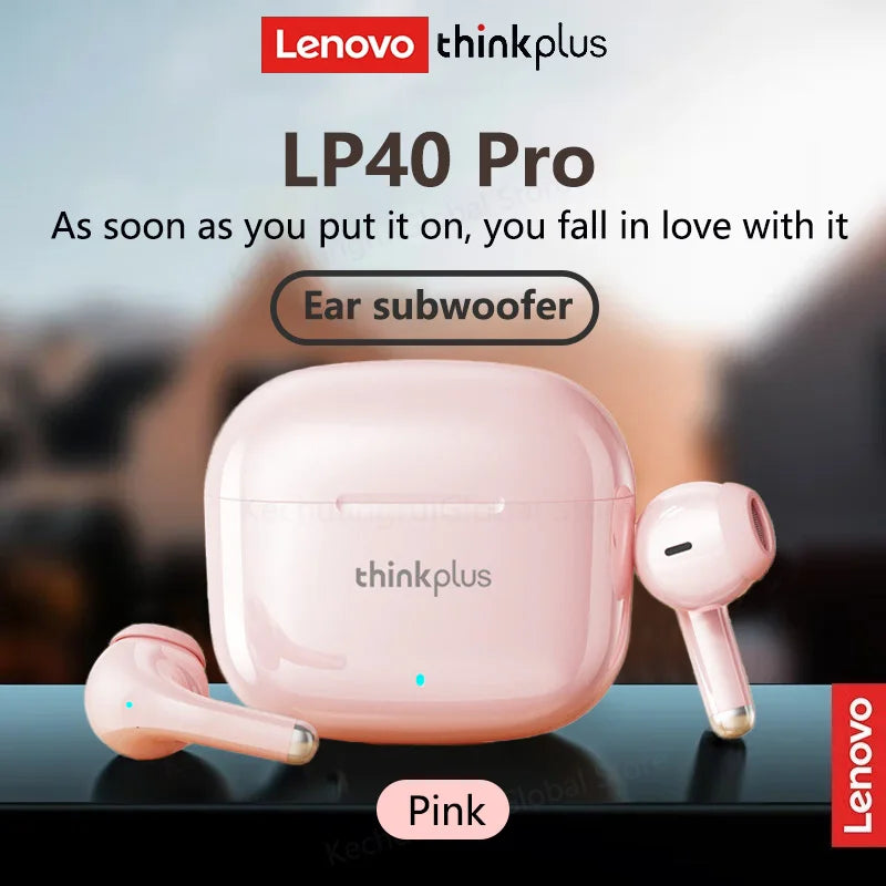 Lenovo LP40 Pro Headphones Wireless Bluetooth 5.4 TWS Hifi Stereo Earphones Gaming Sports Touch Control HD Call with Mic Earbuds