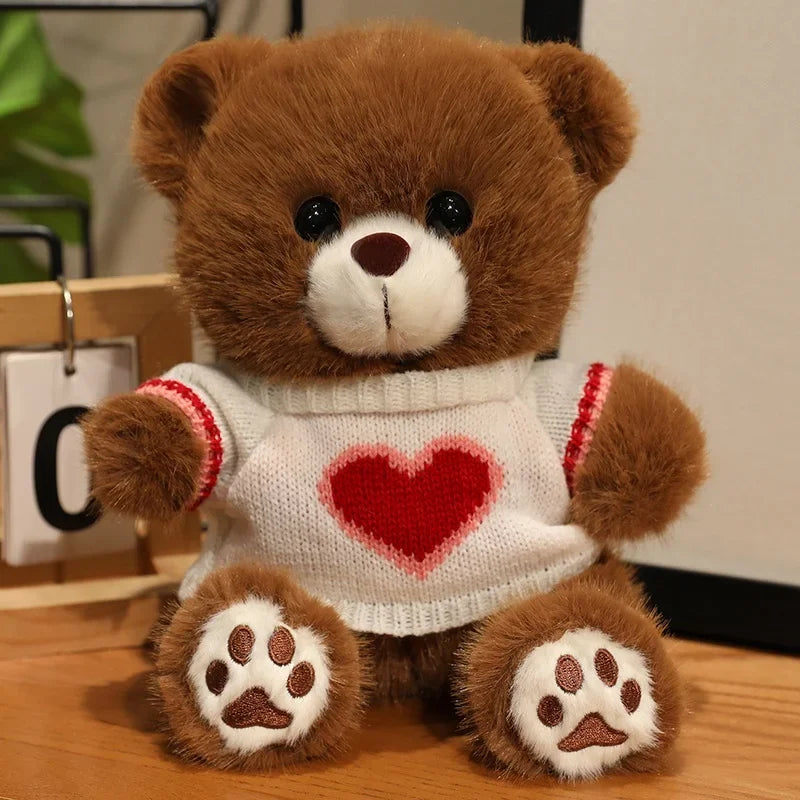 20cm Good Quality Heart Sweater Bear Plush Toys Boys Girls Lovely Cartoon Animals Stuffed Dolls  perfect for valentine's 💓