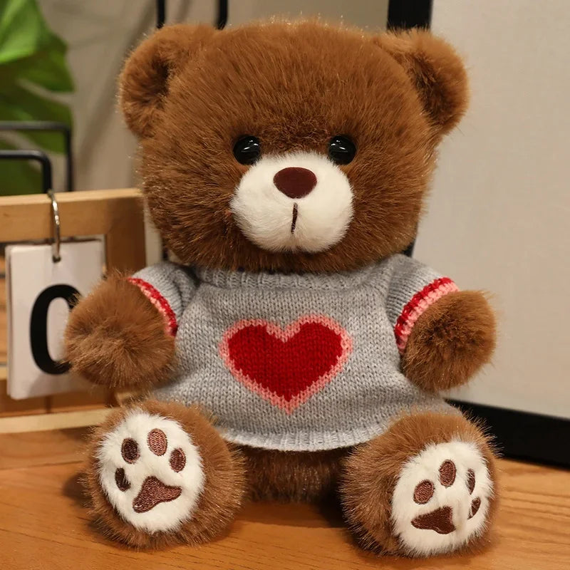 20cm Good Quality Heart Sweater Bear Plush Toys Boys Girls Lovely Cartoon Animals Stuffed Dolls  perfect for valentine's 💓