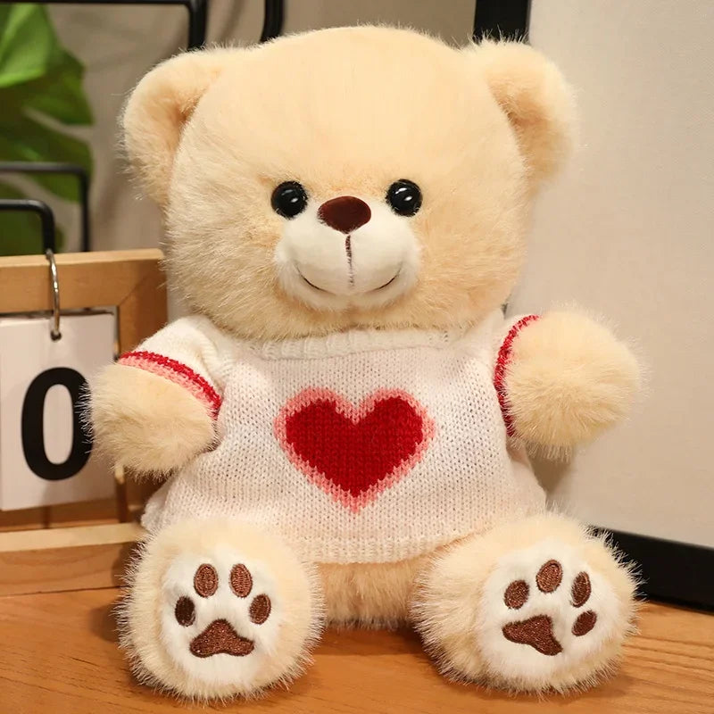 20cm Good Quality Heart Sweater Bear Plush Toys Boys Girls Lovely Cartoon Animals Stuffed Dolls  perfect for valentine's 💓